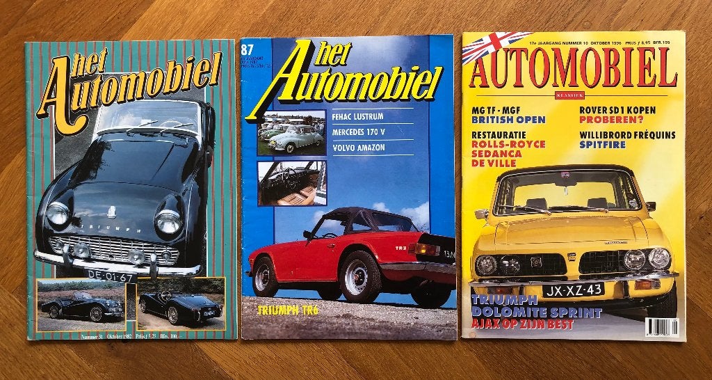 3 x Het Automobiel met Triumph artikelen, Boeken, Auto's | Folders en Tijdschriften, Verzenden, Nieuw, Overige merken, Automobiel Klassiek