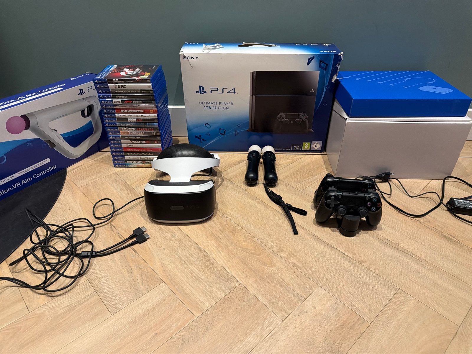 PlayStation 4 1TB Ultimate Player Edition met VR en games, Spelcomputers en Games, Ophalen, Gebruikt, Zwart, Met games