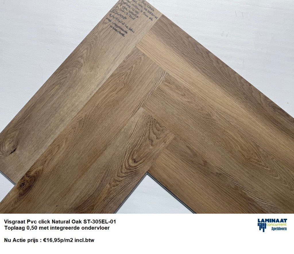 KOOPZONDAG PVC Click 4,5mm dik 50 X Kleur vanaf €12,95p/m2, Kunststof, 50 tot 150 cm, Nieuw, Ophalen of Verzenden