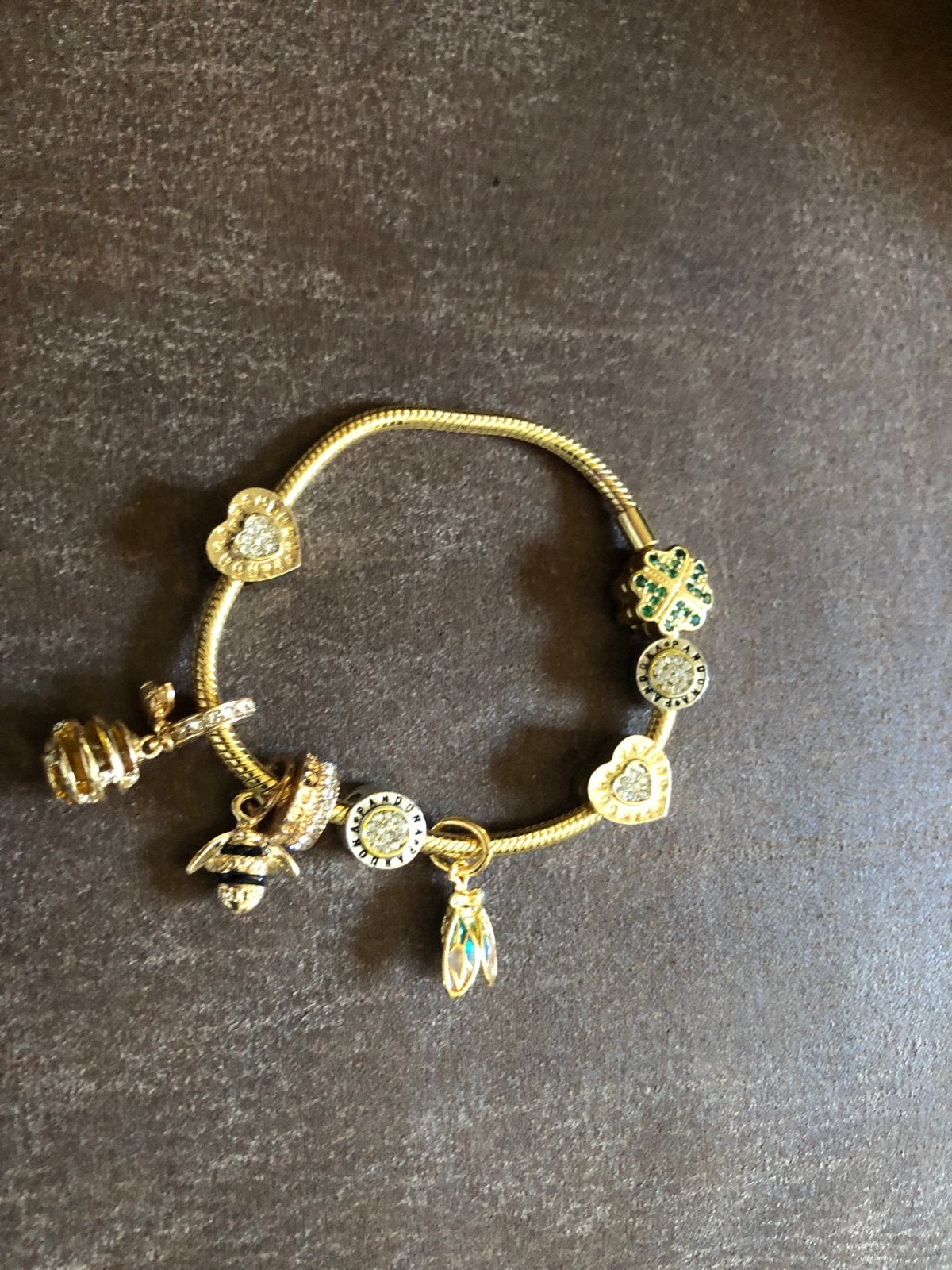 Leuke gouden bedelarmband maat 20 inclusief bedels, Sieraden, Tassen en Uiterlijk, Armbanden, Overige materialen, Gebruikt, Ophalen of Verzenden