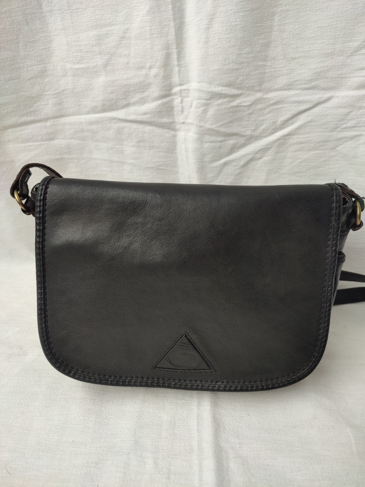 La Moda Schoudertas tas leer zwart Made in Italy Artisinaal, Overige merken, Gebruikt, Zwart, Ophalen of Verzenden