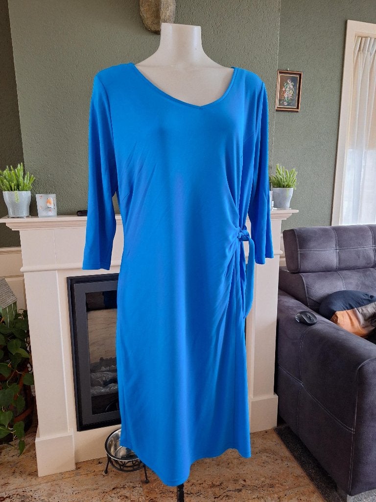Apanage schitterende helder blauwe jurk 46 XXL, Maat 46/48 (XL) of groter, Zo goed als nieuw, Apanage, Knielengte