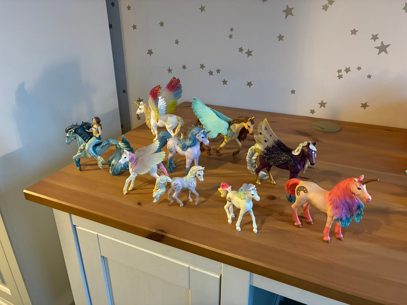 9 Schleich eenhoorns met zeemeermin, Ophalen of Verzenden, Zo goed als nieuw
