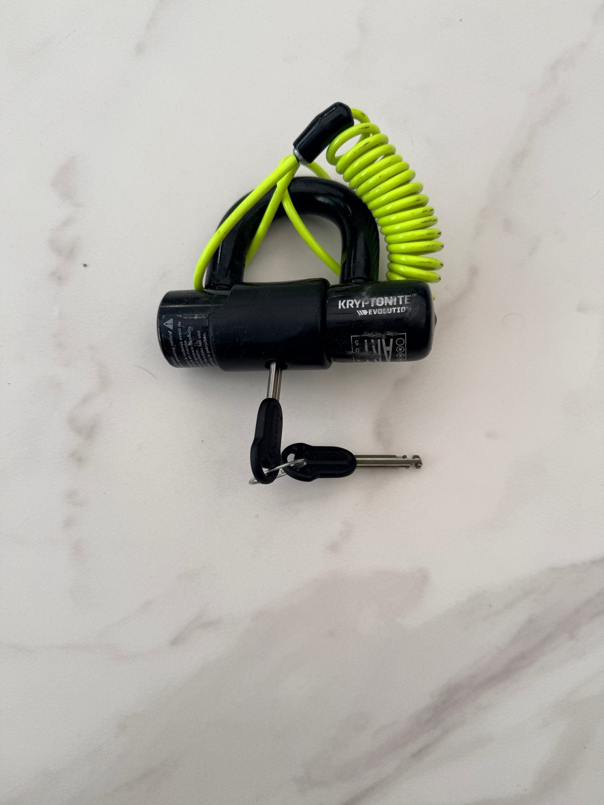 Kryptonite Evolution Schijfremslot met herinneringskabel, Fietsen en Brommers, Ophalen of Verzenden, Gebruikt