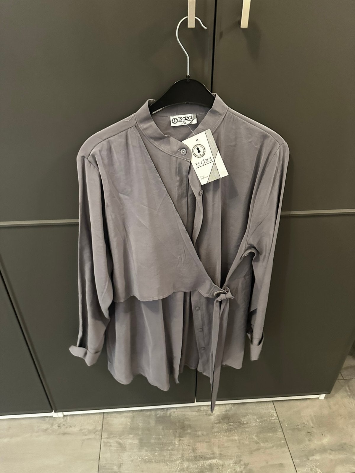 Blouse jurk L nieuw, Verzenden, Nieuw, Maat 42/44 (L), Grijs