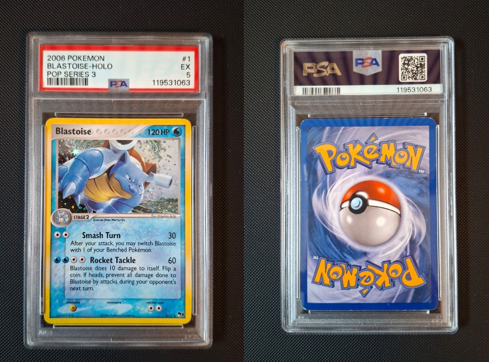 2006 Pokémon Blastoise Holo POP Series 3 PSA 5 EX, Ophalen of Verzenden, Zo goed als nieuw