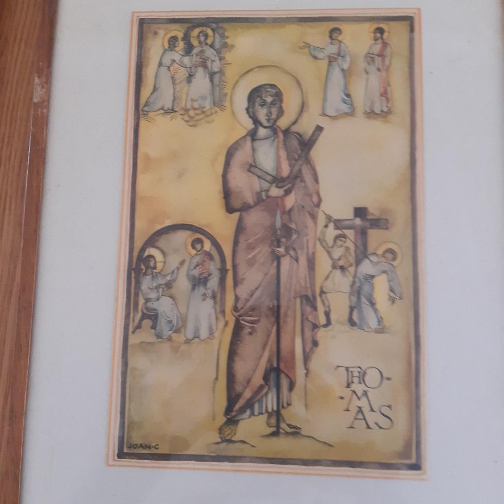 Religieuze lijsten, 2 stuks, Verzamelen, Ophalen, Gebruikt, Kaart of Prent