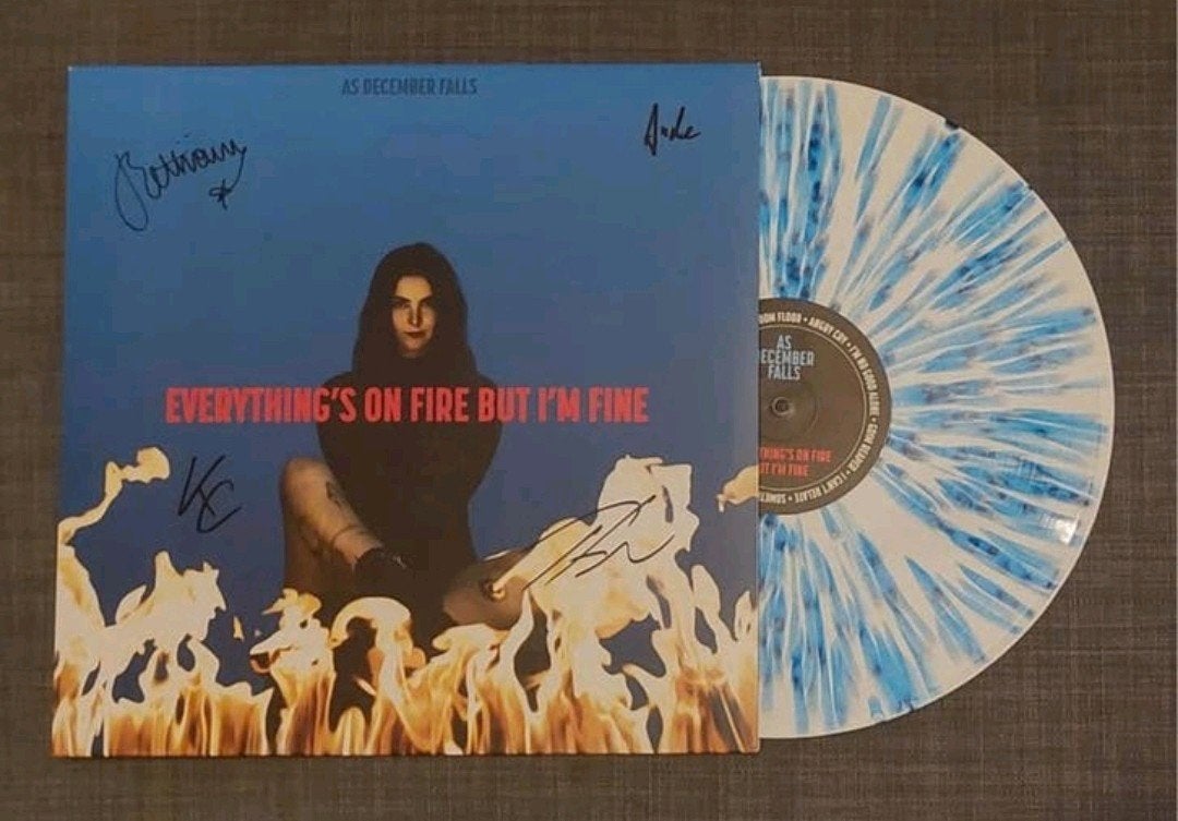 As December Falls - Everything's On Fire But I'm Fine-Signed, LP, Pop, Ophalen of Verzenden, 12 inch