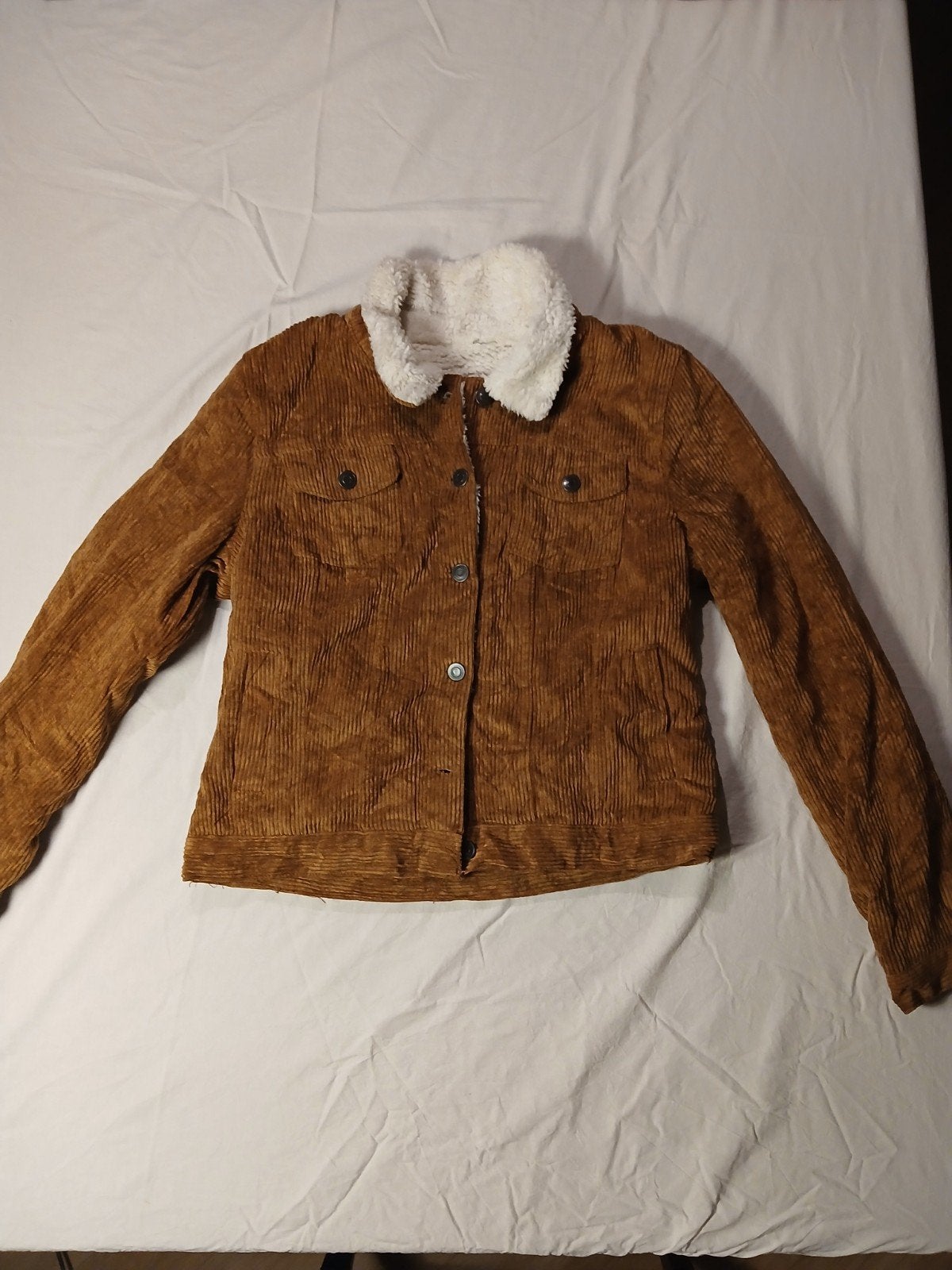 Ashley Corduroy Jas met Teddy Voering - Maat M, Kleding | Dames, Maat 38/40 (M), Ophalen of Verzenden, Zo goed als nieuw, Bruin