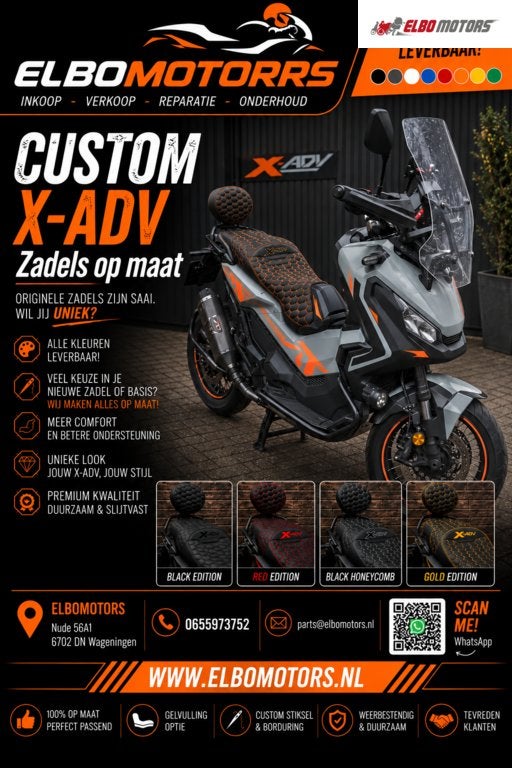 Honda X-ADV 750 2017-2020 zadelhoes custom zadel, Nieuw, Ophalen of Verzenden