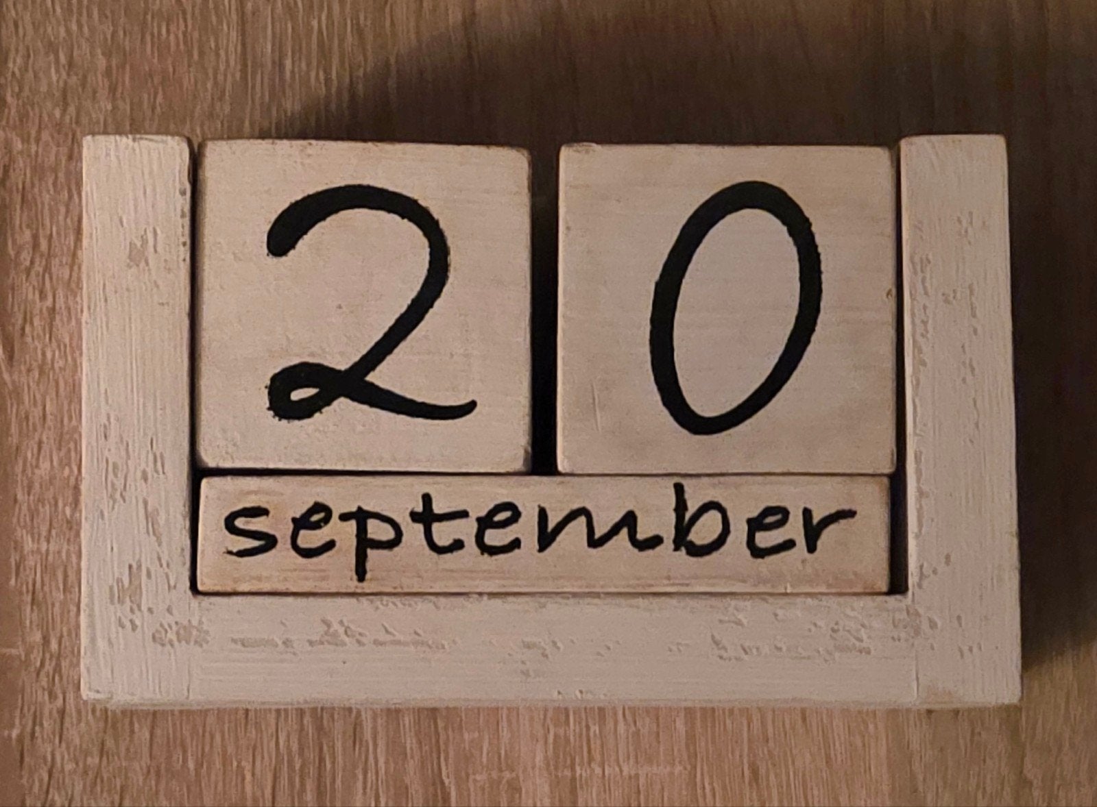 Datum blok, Letters en cijfers, Ophalen of Verzenden, Gebruikt, Hout