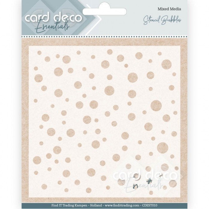 Card Deco Essentials stencil Bubbles 13 x 13 cm CDEST010, ., Nieuw, Ophalen of Verzenden, Overige thema's