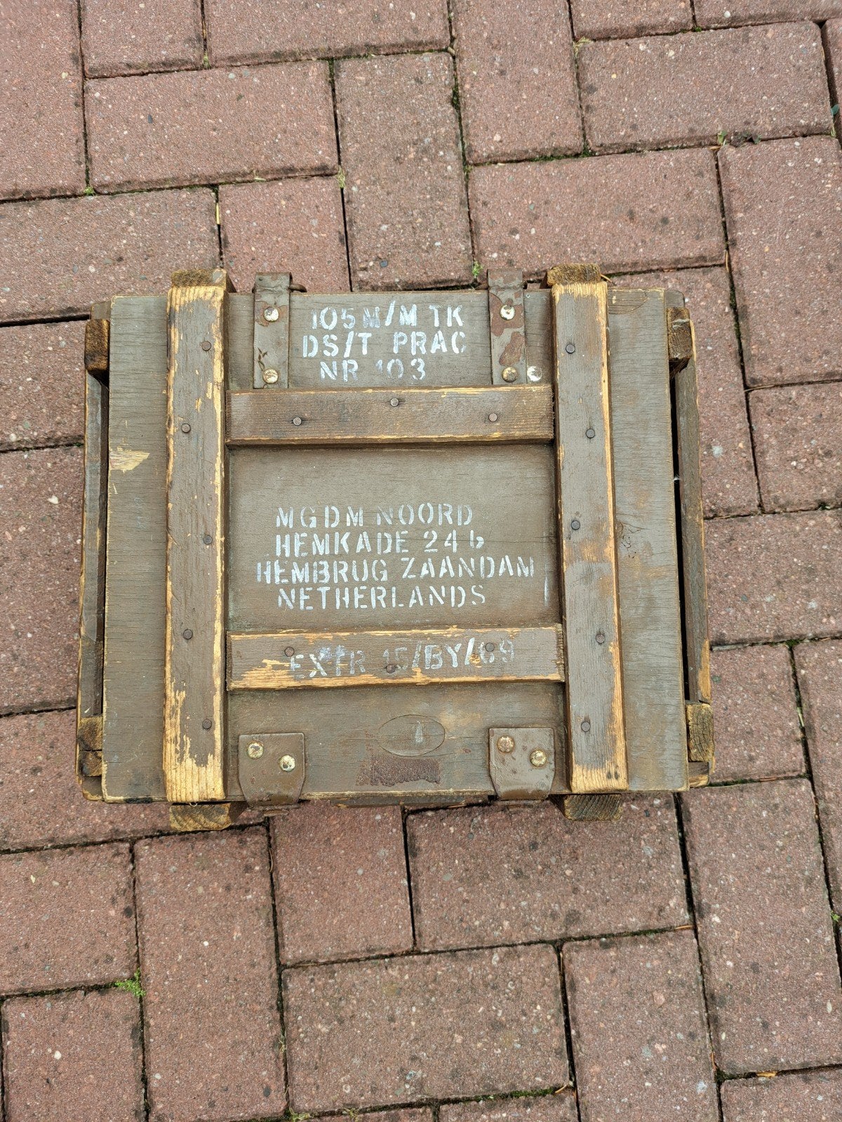 Munitie kistje, Ned, 50 jaren., Ophalen of Verzenden, Landmacht, Nederland, Kist of Geocache