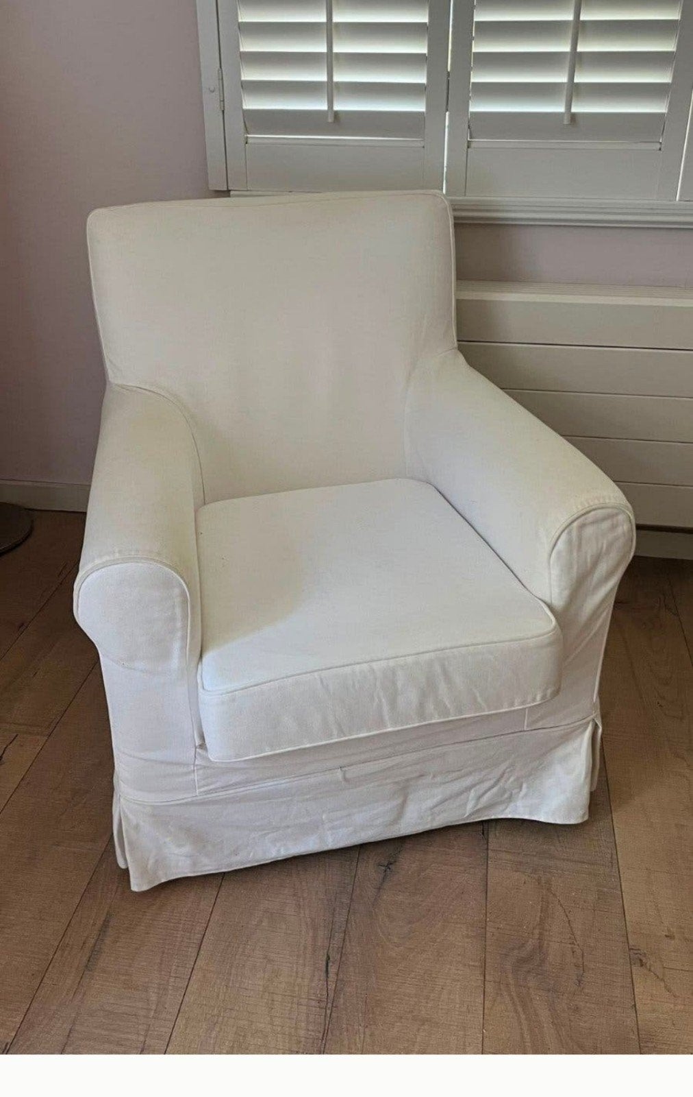 Ikea Fauteuil - Comfortabele Witte Stoffen Stoel, Ophalen, Gebruikt, 75 tot 100 cm, Stof