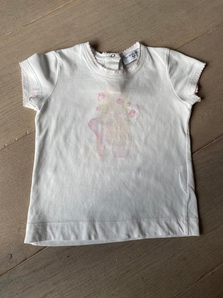 Monnalisa shirt maat 86 wit, Ophalen of Verzenden, Zo goed als nieuw, Meisje, Shirtje of Longsleeve
