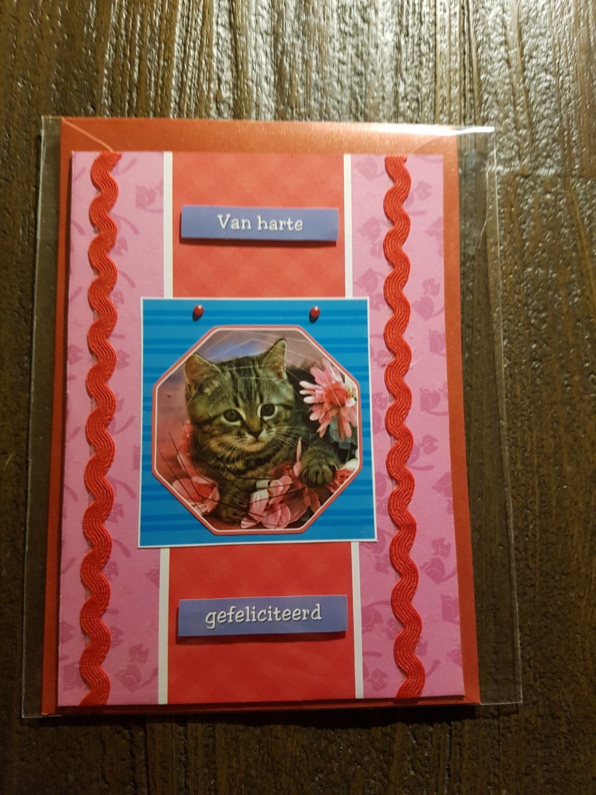 Kaartje verjaardag poesje, Ophalen of Verzenden, Nieuw, Overige thema's