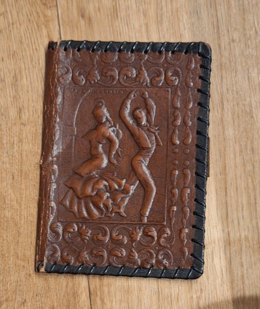 Vintage Leren portefeuille - Handgemaakt Spanje, Ophalen of Verzenden, Overige typen