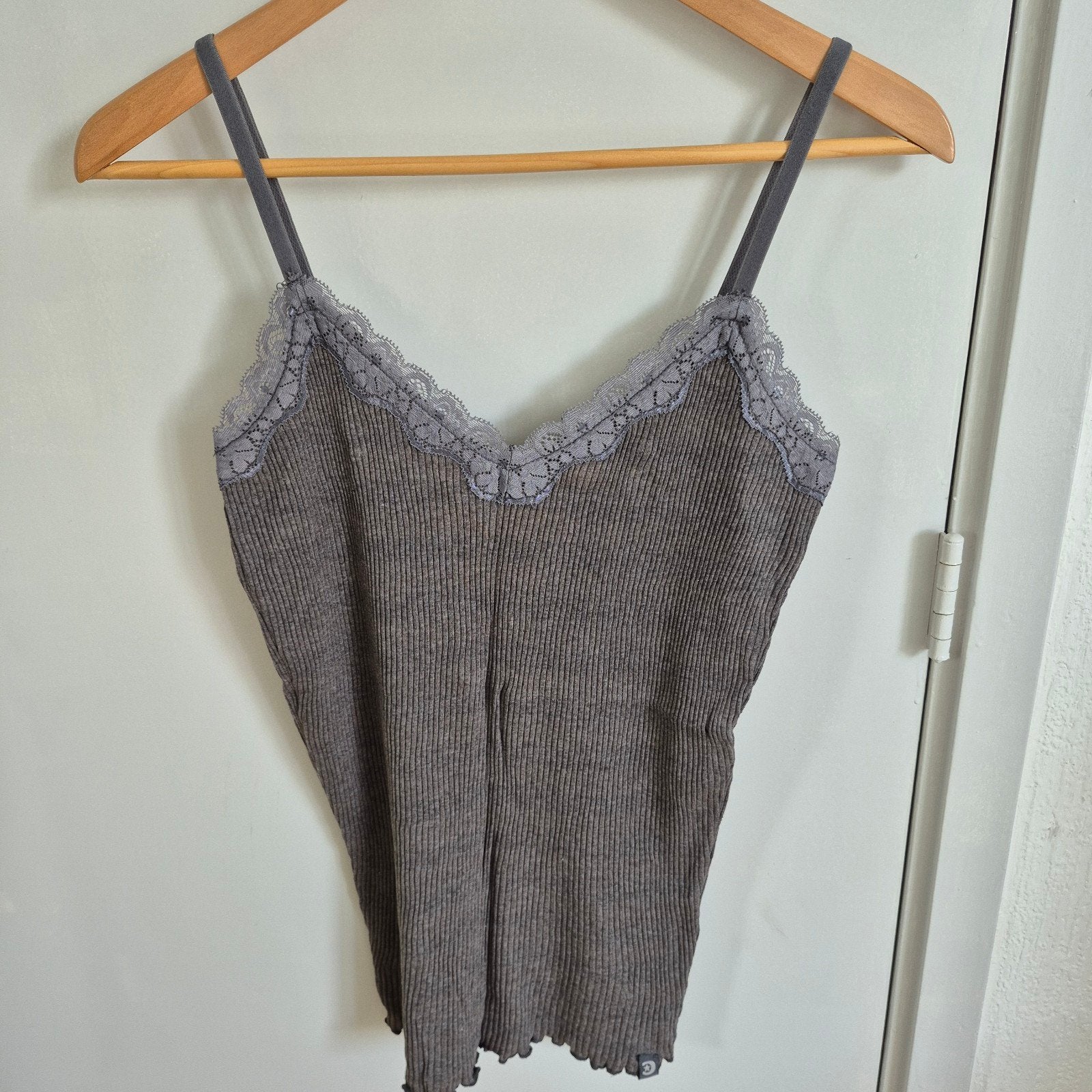 Donkergris,dames ribstof topje,maat XL, Maat 46/48 (XL) of groter, Xxx, Ophalen of Verzenden, Zonder mouw