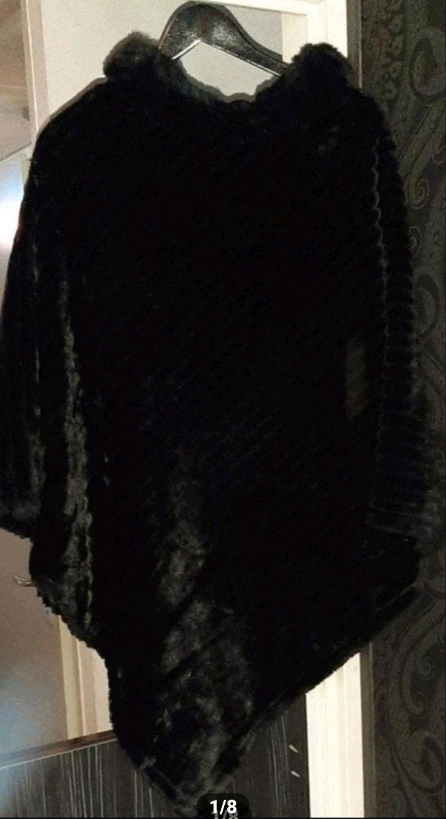 Stola, faux furr, zwart, Zwart, Maat 46/48 (XL) of groter, Ophalen of Verzenden, Zo goed als nieuw