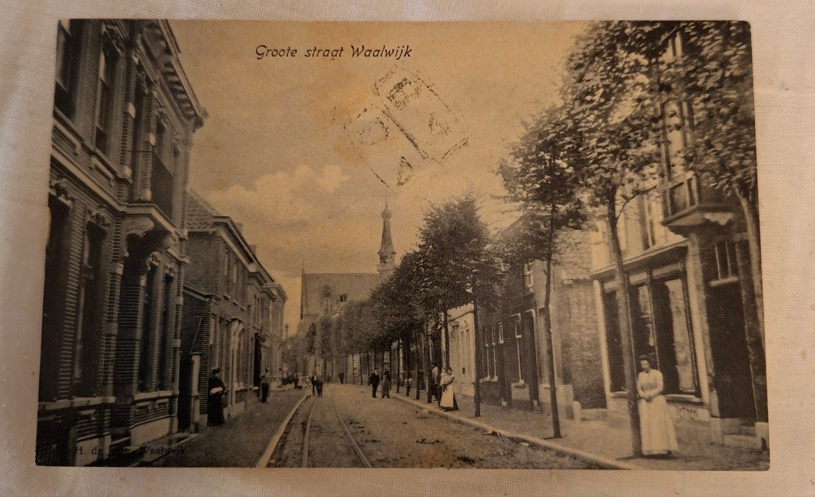 gelopen kaart 1907 Waalwijk Groote straat, Verzamelen, Ophalen of Verzenden, Voor 1920, Noord-Brabant