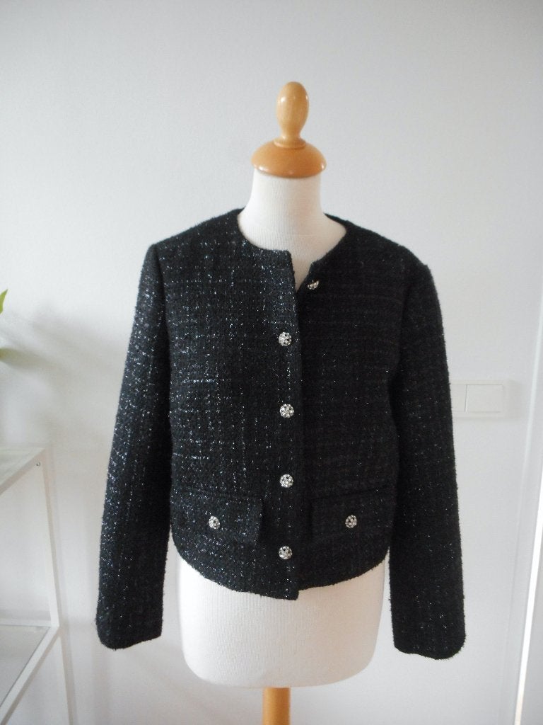 Jasje van H&M, maat M, Maat 38/40 (M), H&M, Zwart, Ophalen of Verzenden