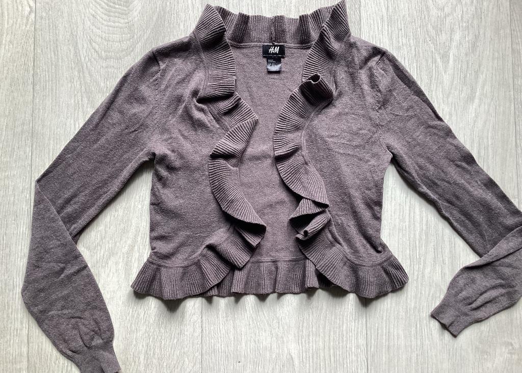 H&M Bolero bruin maat XS met ruches, H&M, Bruin, Ophalen of Verzenden, Zo goed als nieuw