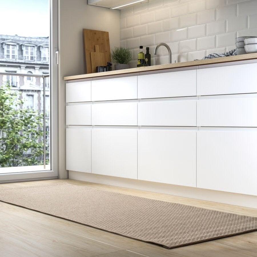 Vloerkleed (binnen/buiten) gladgeweven IKEA 80x200 cm, Huis en Inrichting, Ophalen, Beige, 200 cm of meer, 50 tot 100 cm