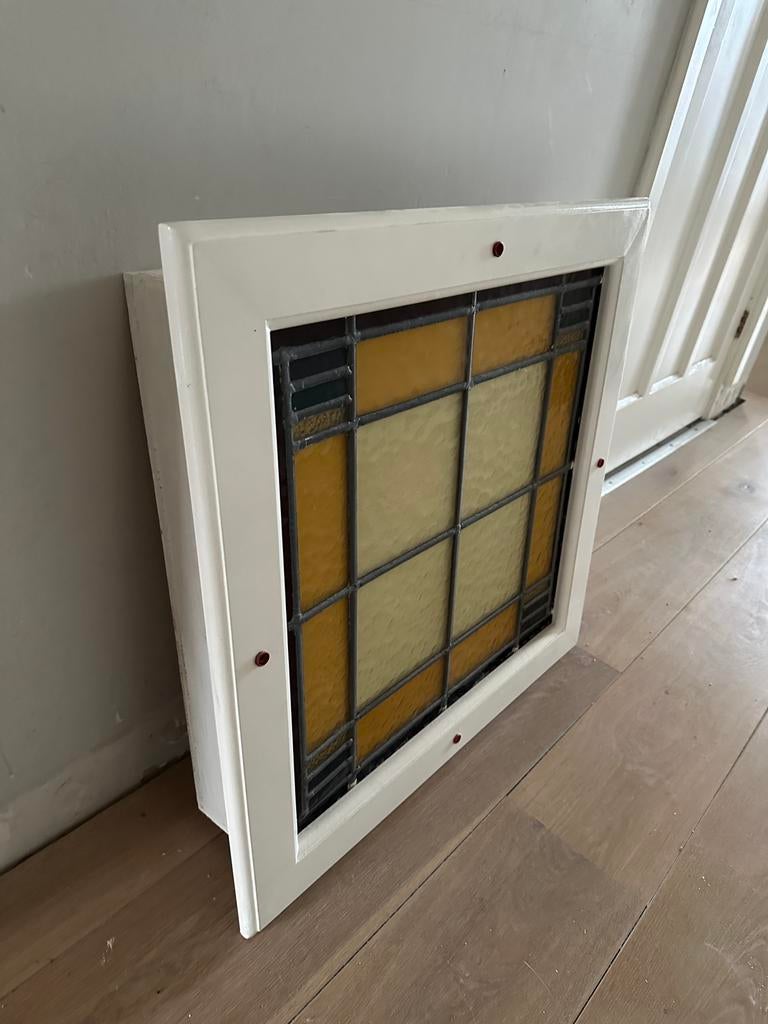 Glas in lood plafond lamp, Ophalen, Gebruikt, Glas in lood, Minder dan 80 cm