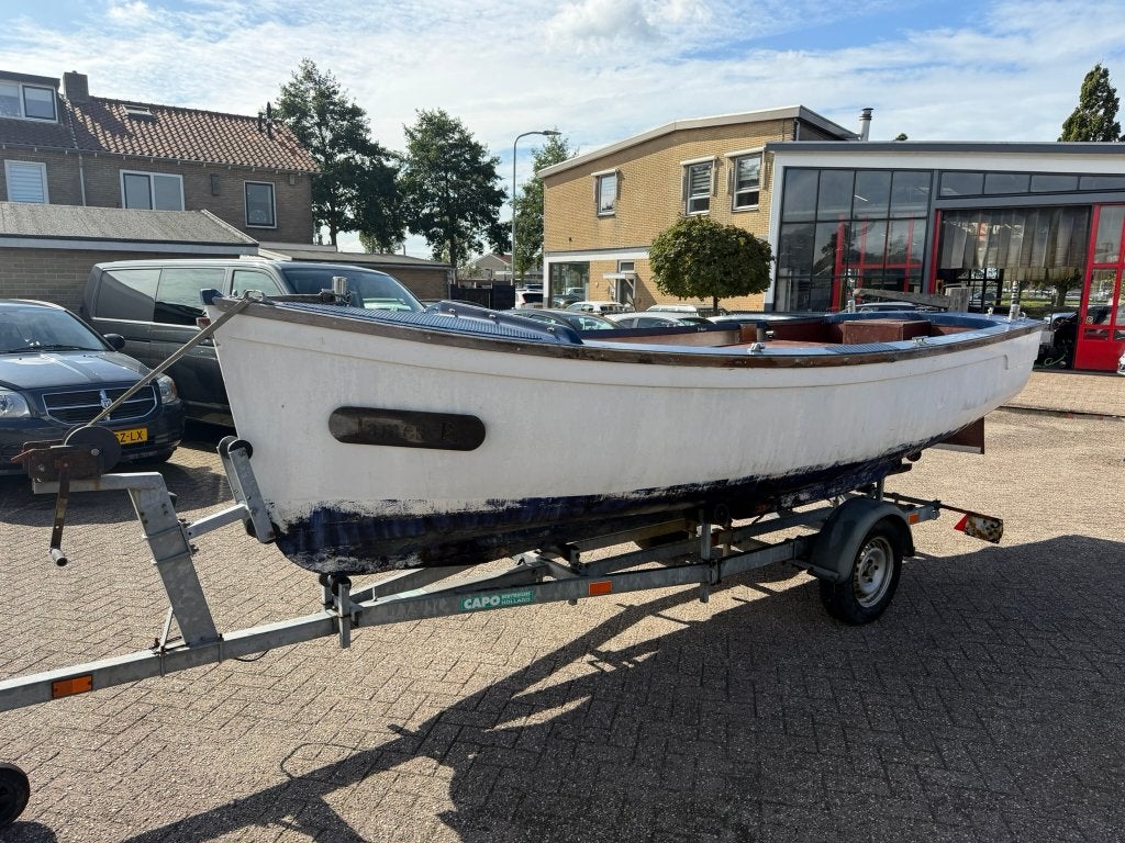 sloep polyester 475x185 opknapper incl. trailer, Ophalen, Bilgepomp, Gebruikt, Diesel
