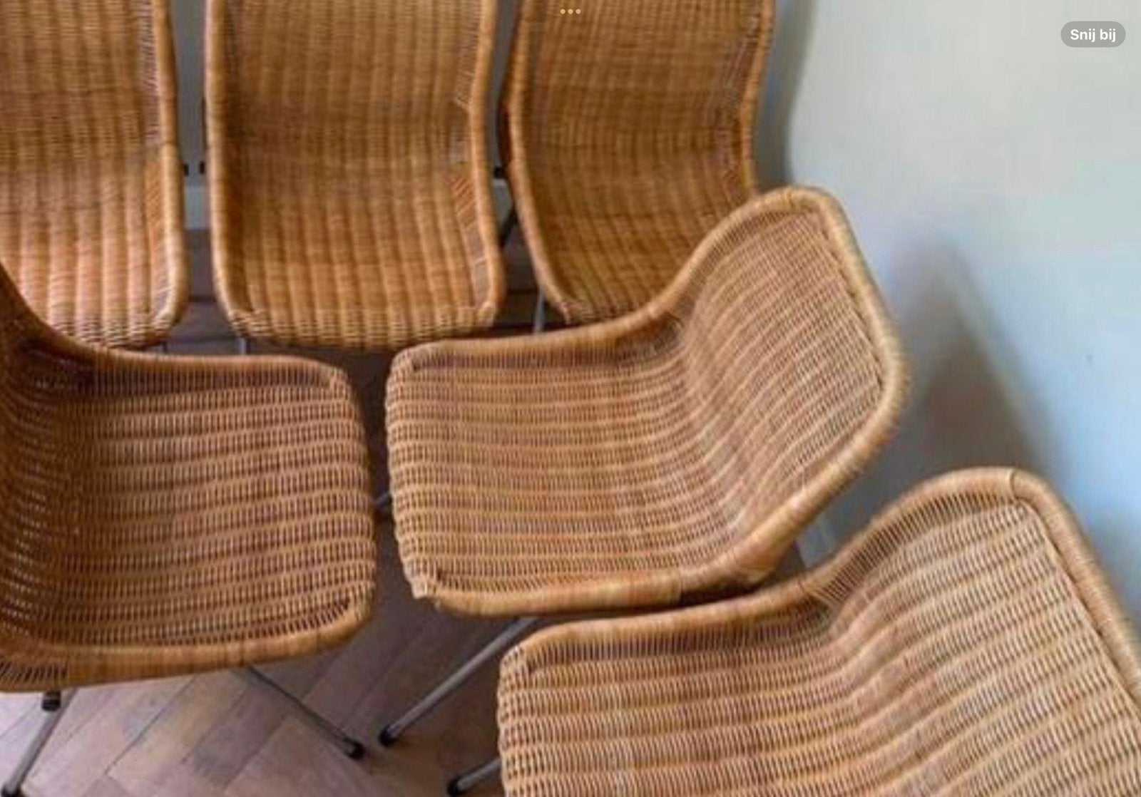 Rotan stoelen 6x dutch design, Ophalen, Zo goed als nieuw, Bruin, Vijf, Zes of meer stoelen