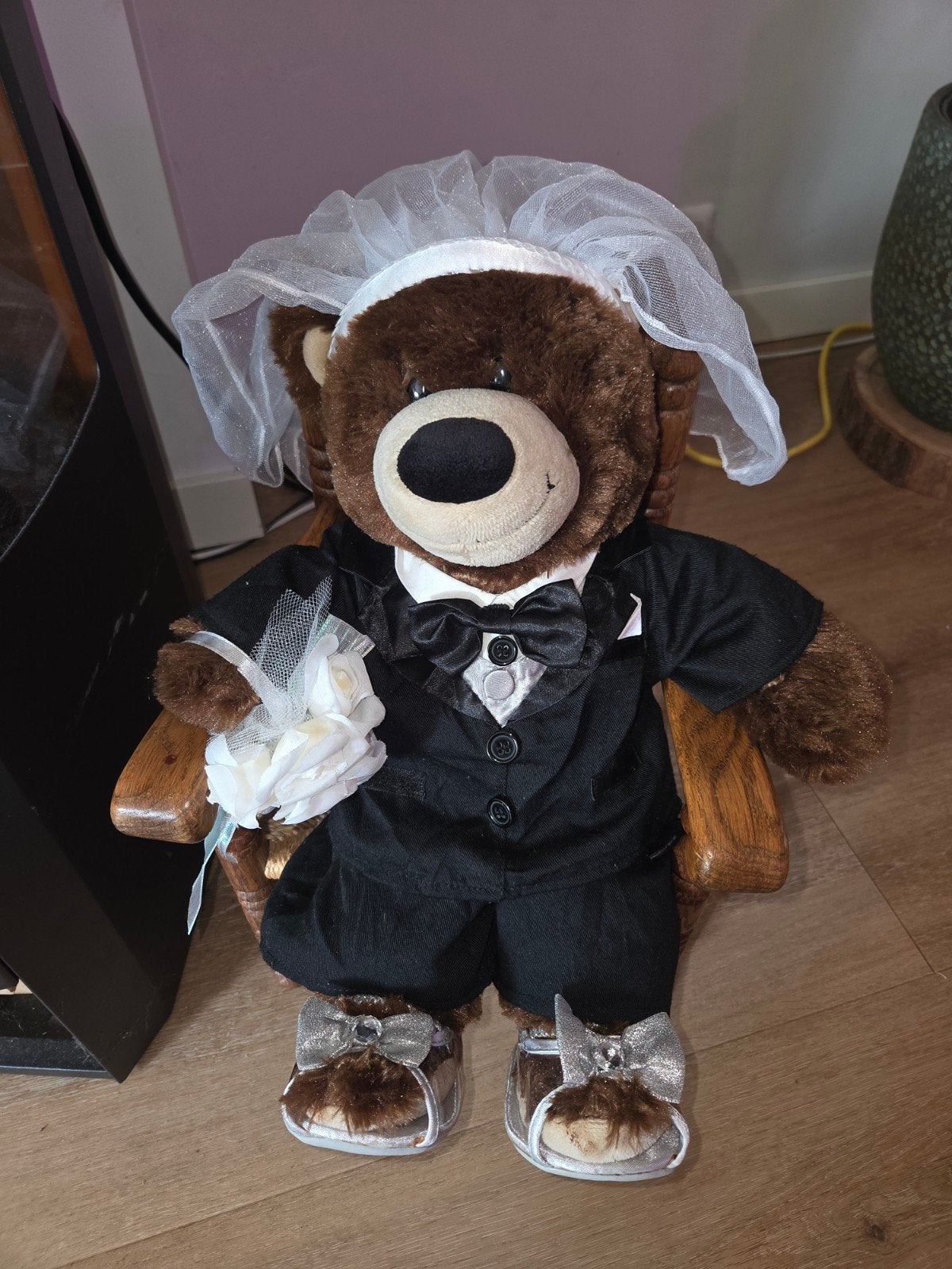 Build a Bear Bruid & Bruidegom Outfit (excl. beer), Kinderen en Baby's, Gebruikt, Zilver, Ophalen of Verzenden, Middelgroot (20 tot 80 cm)