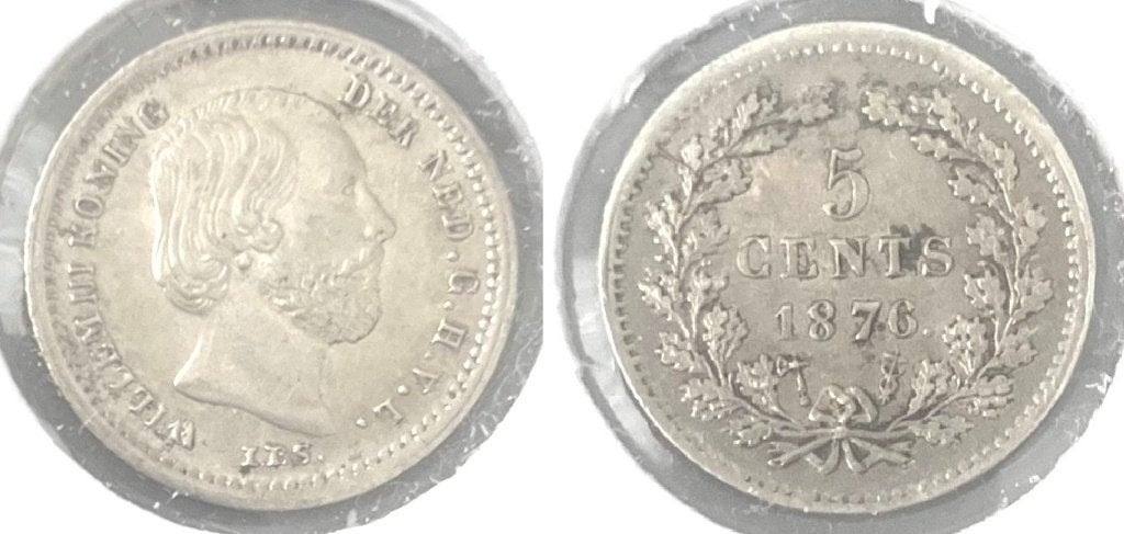 Prachtige zilveren Stuiver 1876 Willem III, Koning Willem III, Verzenden, Zilver, Losse munt