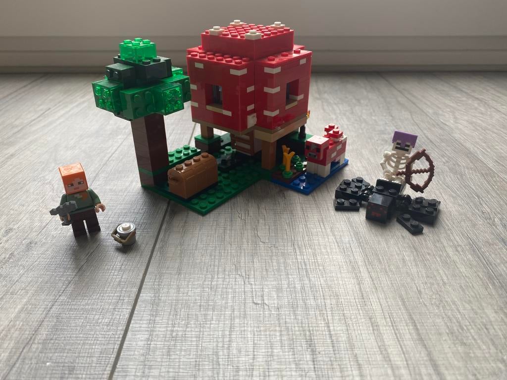 Lego Minecraft The Mushroom House 21179 (compleet), Minecraft, Lego, Ophalen of Verzenden, Zo goed als nieuw