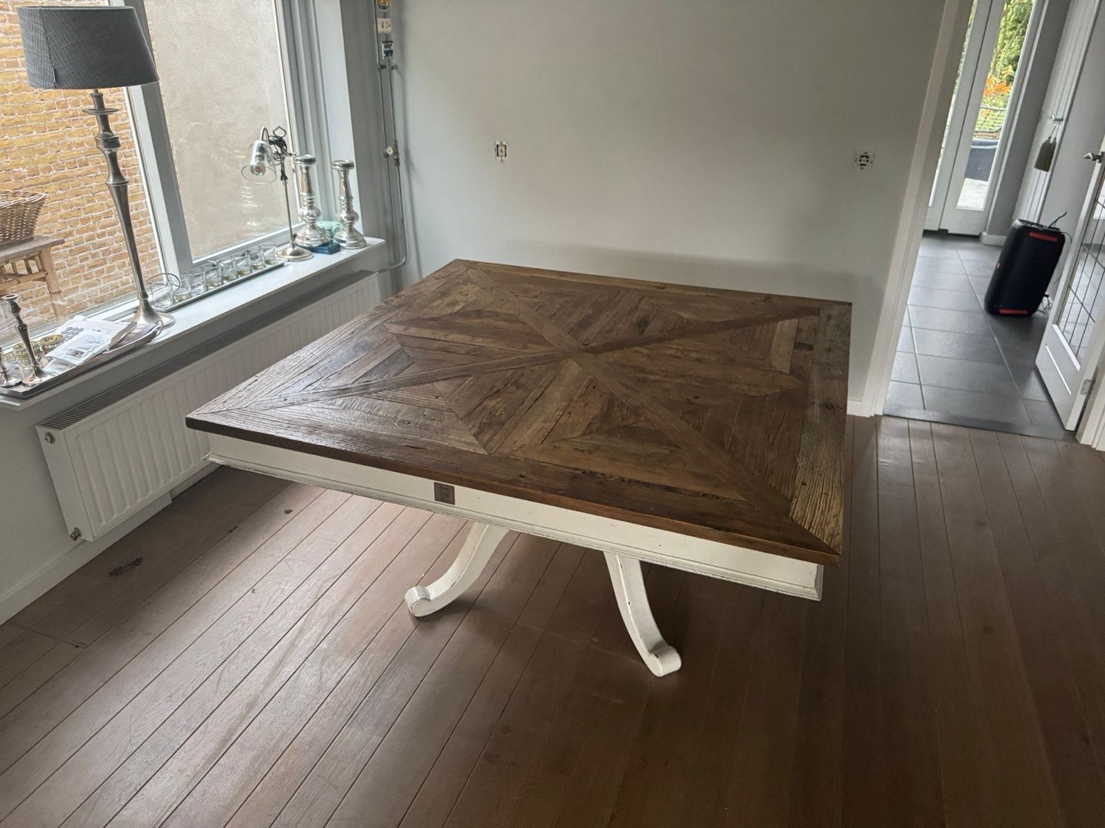 Riviera Maison Eettafel Château Belvédère 150x150, Ophalen, Gebruikt, 100 tot 150 cm, Vierkant