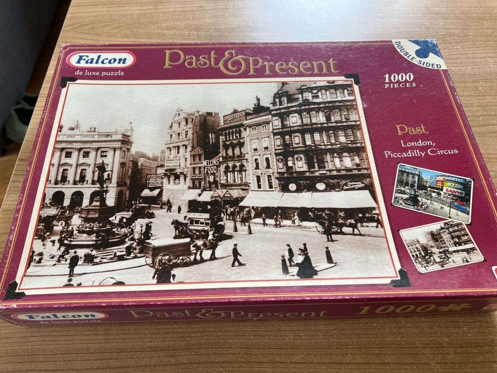Falcon puzzel 1000 stukjes dubbel Past & Present London, Ophalen of Verzenden, 500 t/m 1500 stukjes, Zo goed als nieuw