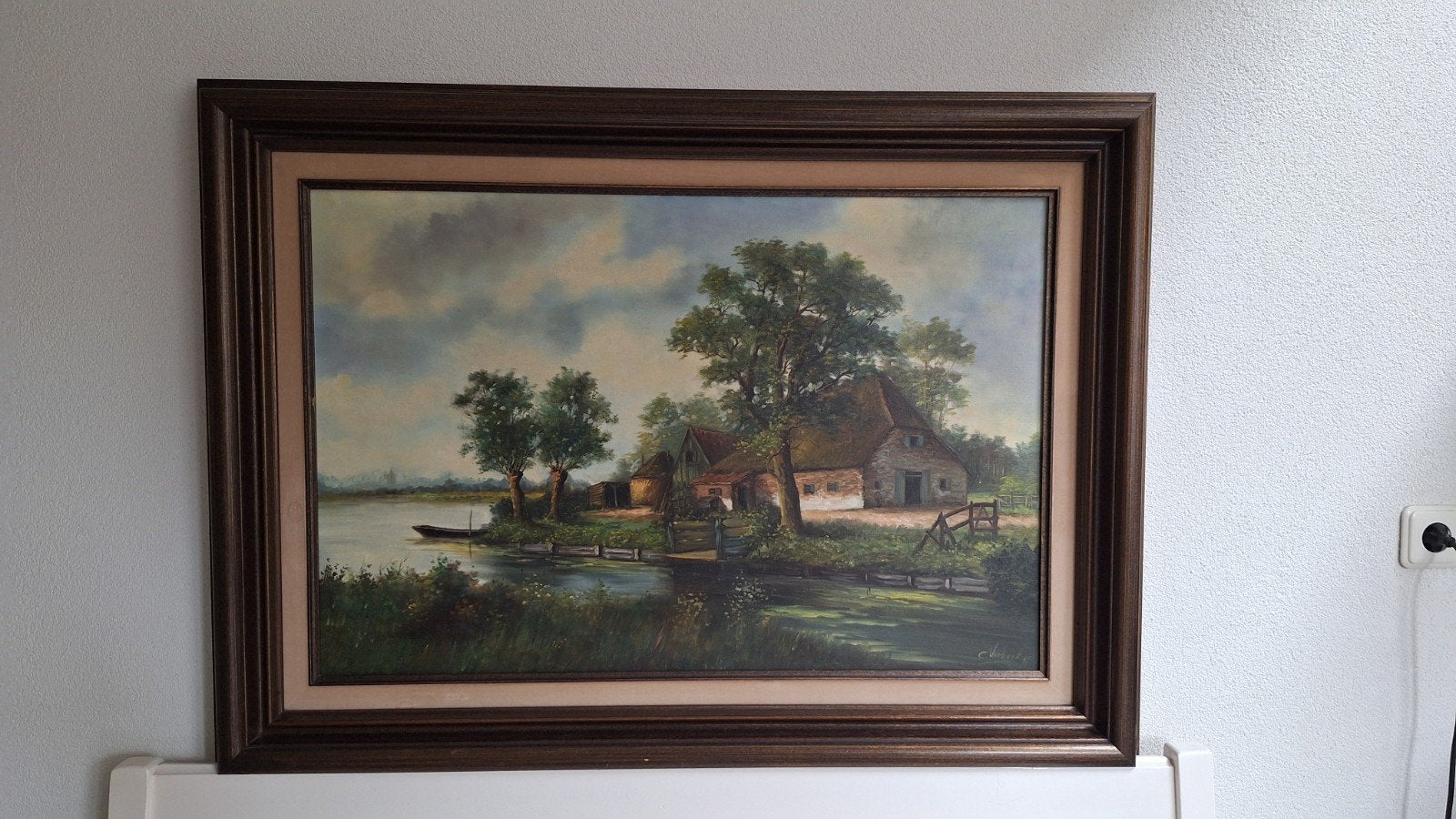 Groot Schilderij Verbeek met Echtheidscertificaat - 113x83, Antiek en Kunst, Ophalen, Doek, Realistisch, Landschap