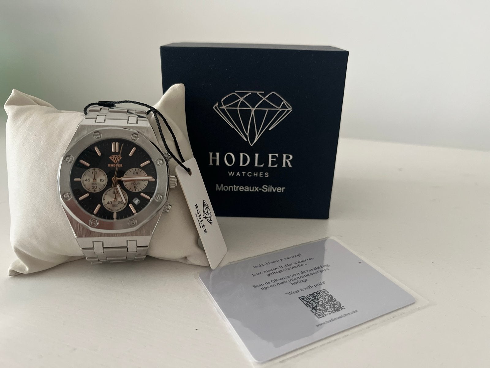Hodler Montreaux-Silver Horloge - Zo goed als nieuw, Overige merken, Staal, Polshorloge, Ophalen of Verzenden