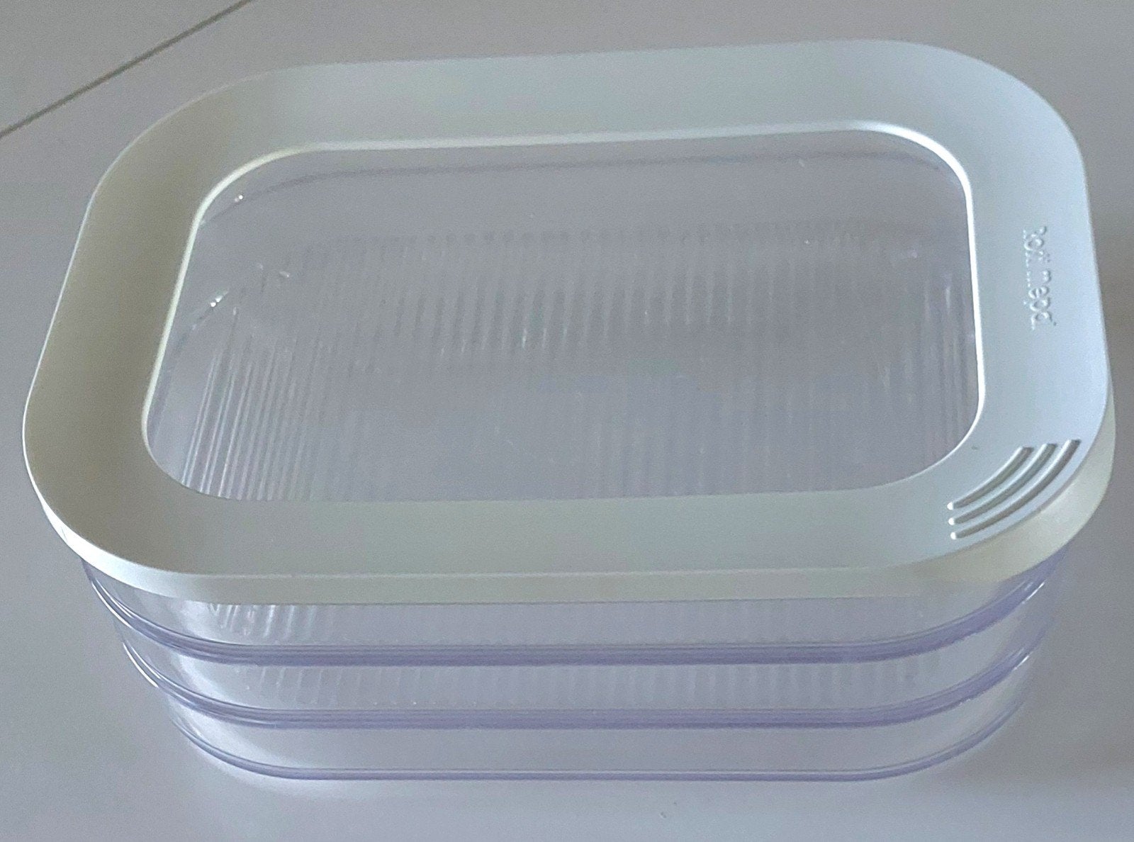 Rosti Mepal Vershoudbakjes, Transparant met wit deksel, Kunststof, Ophalen of Verzenden, Zo goed als nieuw, Voorraadpot