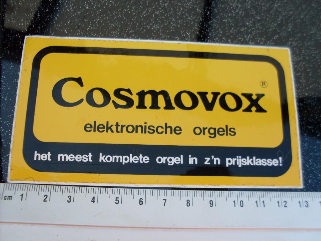 sticker cosmovox elektronische orgels logo, Verzamelen, Stickers, Verzenden, Zo goed als nieuw, Merk