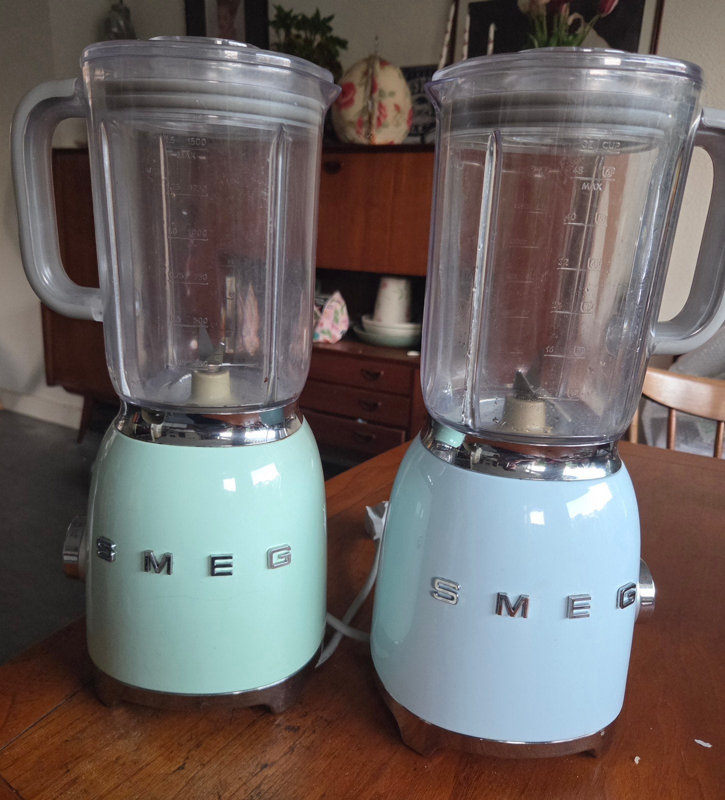 Smeg Blenders (2 stuks) - Mintgroen en Lichtblauw, Ophalen of Verzenden, Zo goed als nieuw, Blender