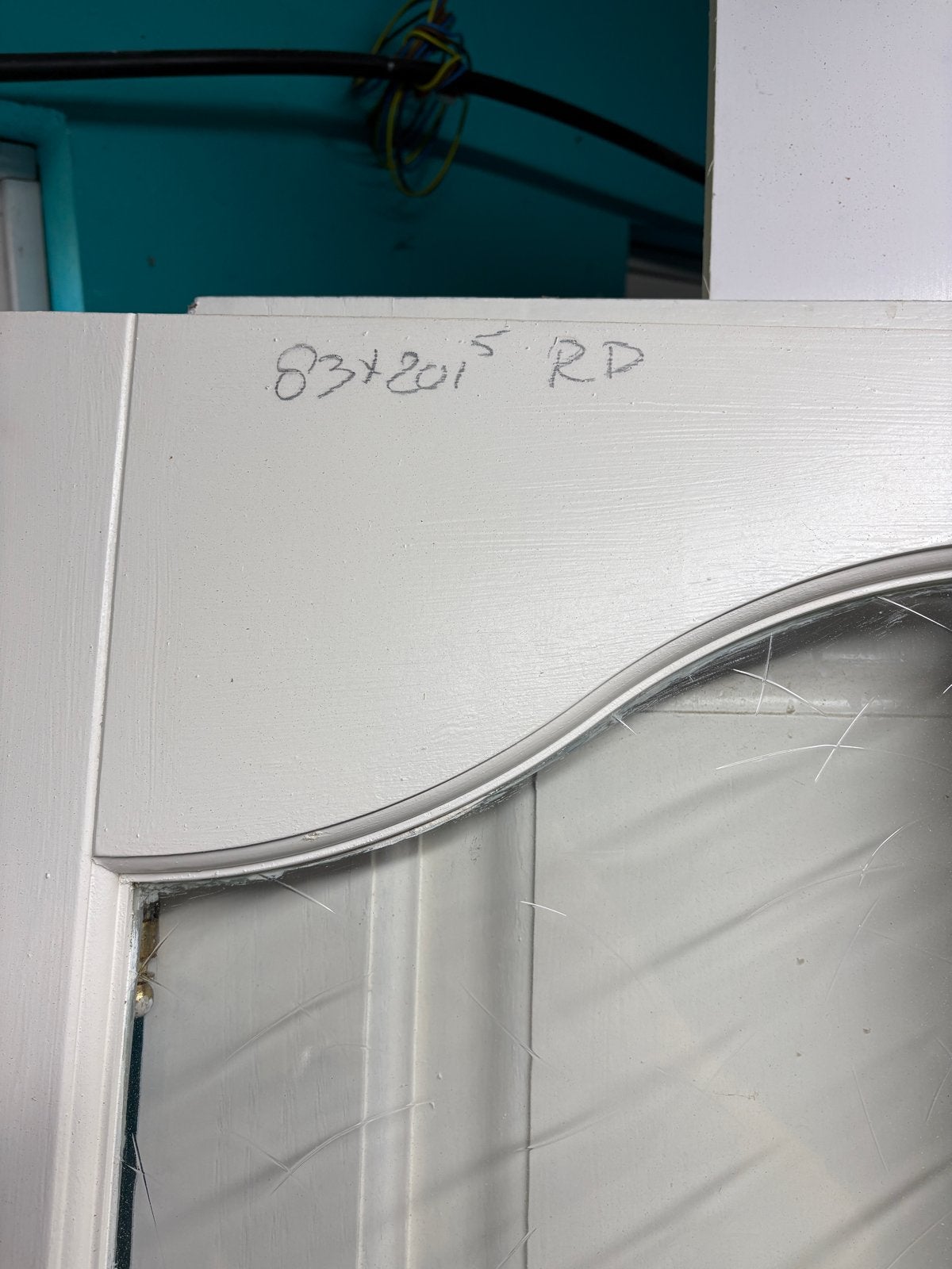 Witte binnendeur met glaspanelen, Ophalen, Gebruikt, 80 tot 100 cm, Binnendeur