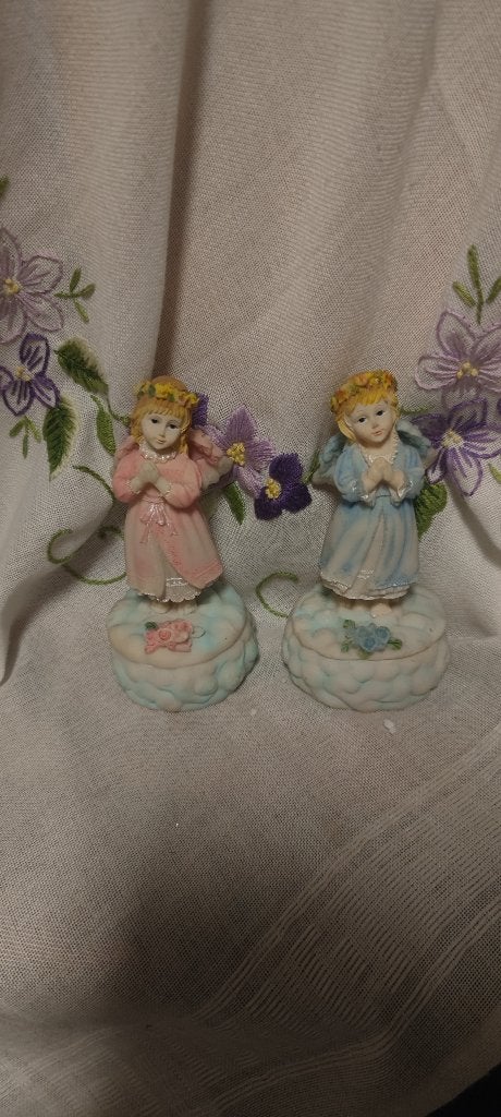 725 Sieraad doosje - Engeltje Rose of Blauw, Ophalen of Verzenden, Zo goed als nieuw, Beeld(je), Christendom | Katholiek