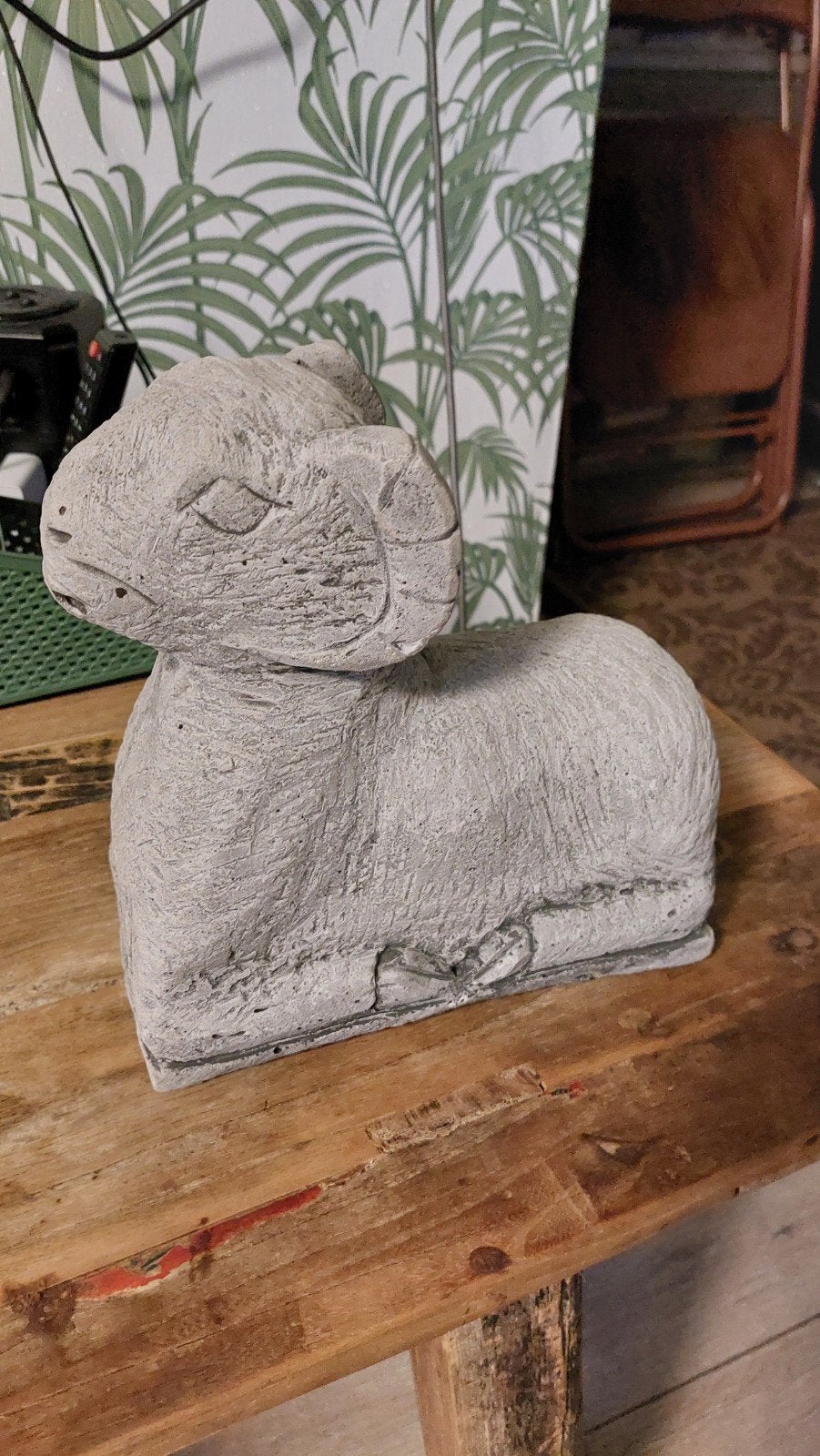 Betonnen ram beeldje - Tuindecoratie, Antiek en Kunst, Ophalen, Weerbestendig, Minder dan 20 cm, Zoogdier