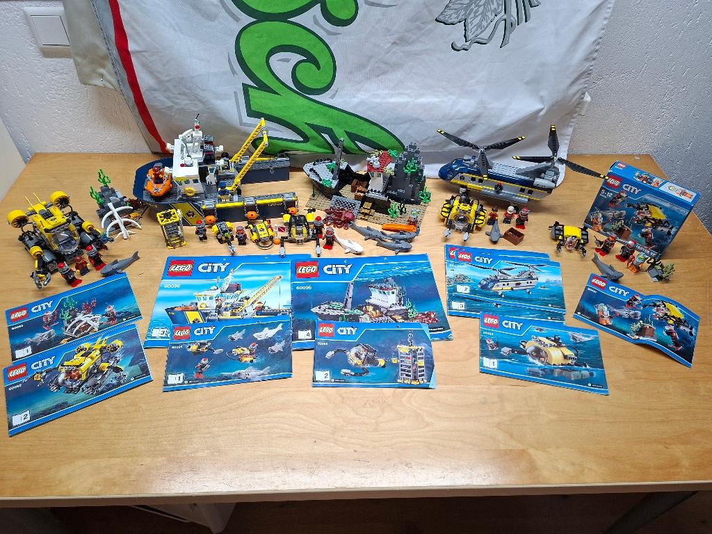Lego City 4x diepzeeset 60091 60092 60093 60095, City, Lego, Ophalen of Verzenden, Complete set