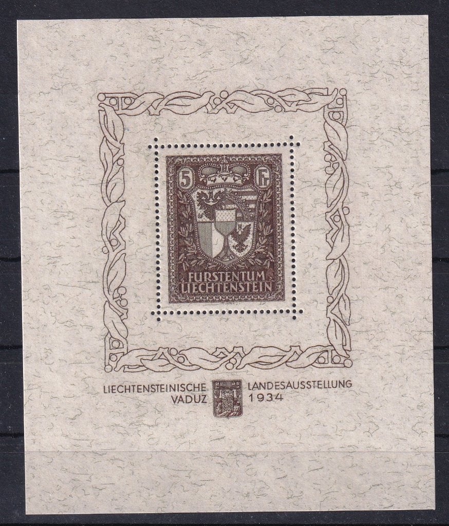 D8) 1934 Liechtenstein blok 1 Mi €2500 MNH geen garantie, Verzenden, Overige landen, Postfris