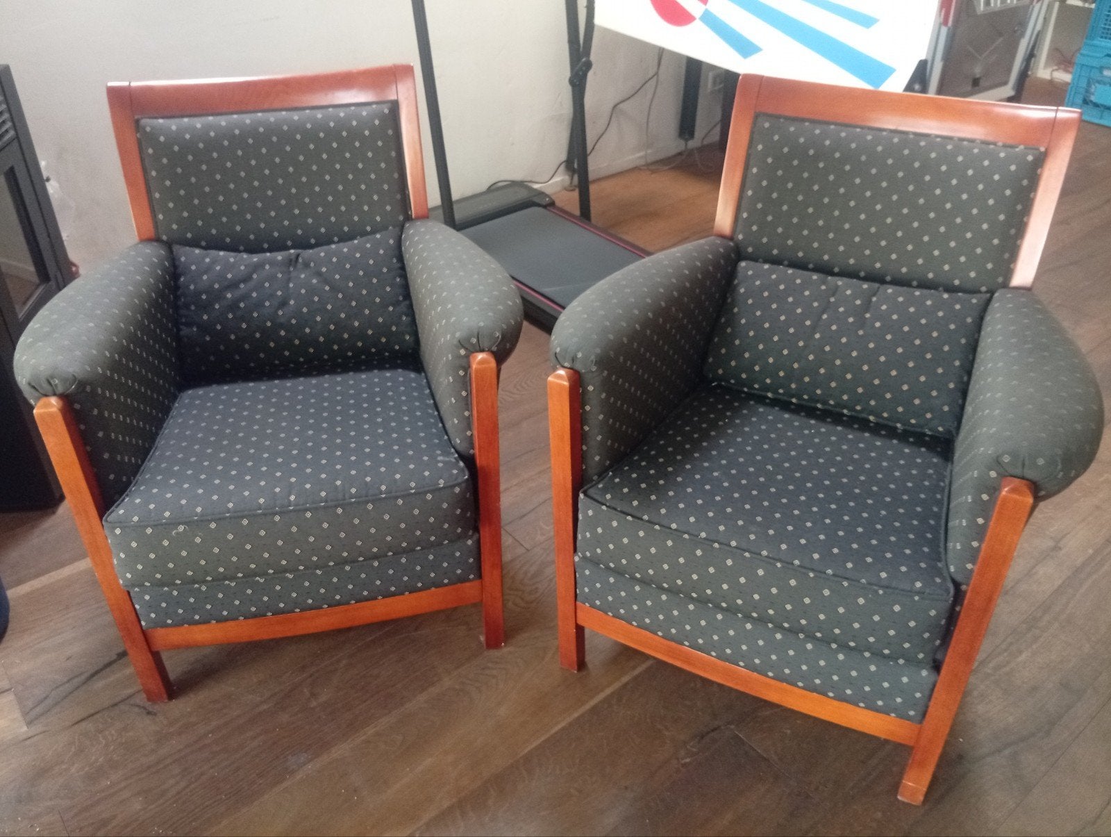2 Fauteuils stijl Schuitema, Ophalen, Gebruikt, 75 tot 100 cm, Stof