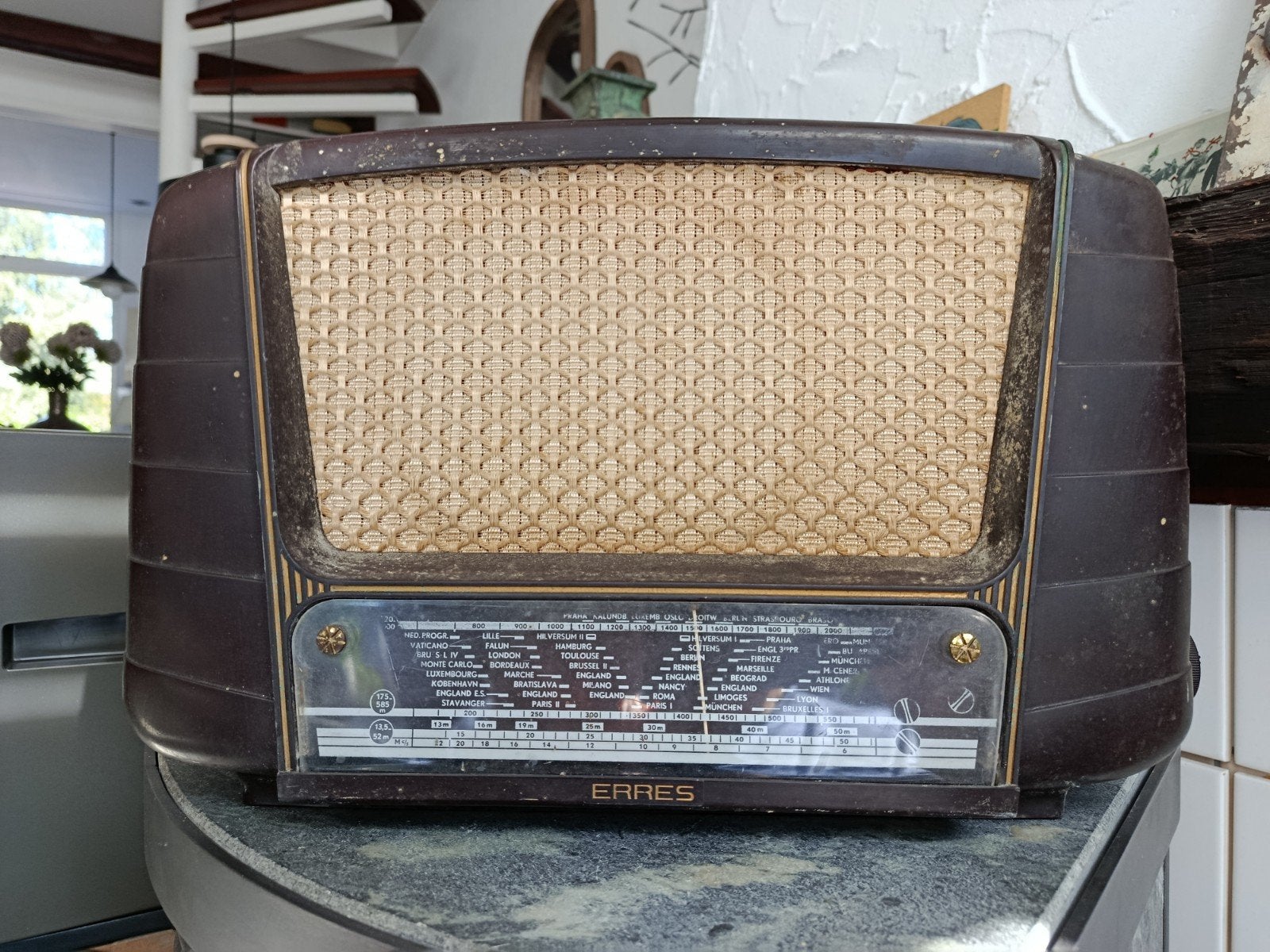 Vintage Erres Type KY 534 Radio - Jaren '50 Buizenradio, Ophalen of Verzenden, Gebruikt, Radio