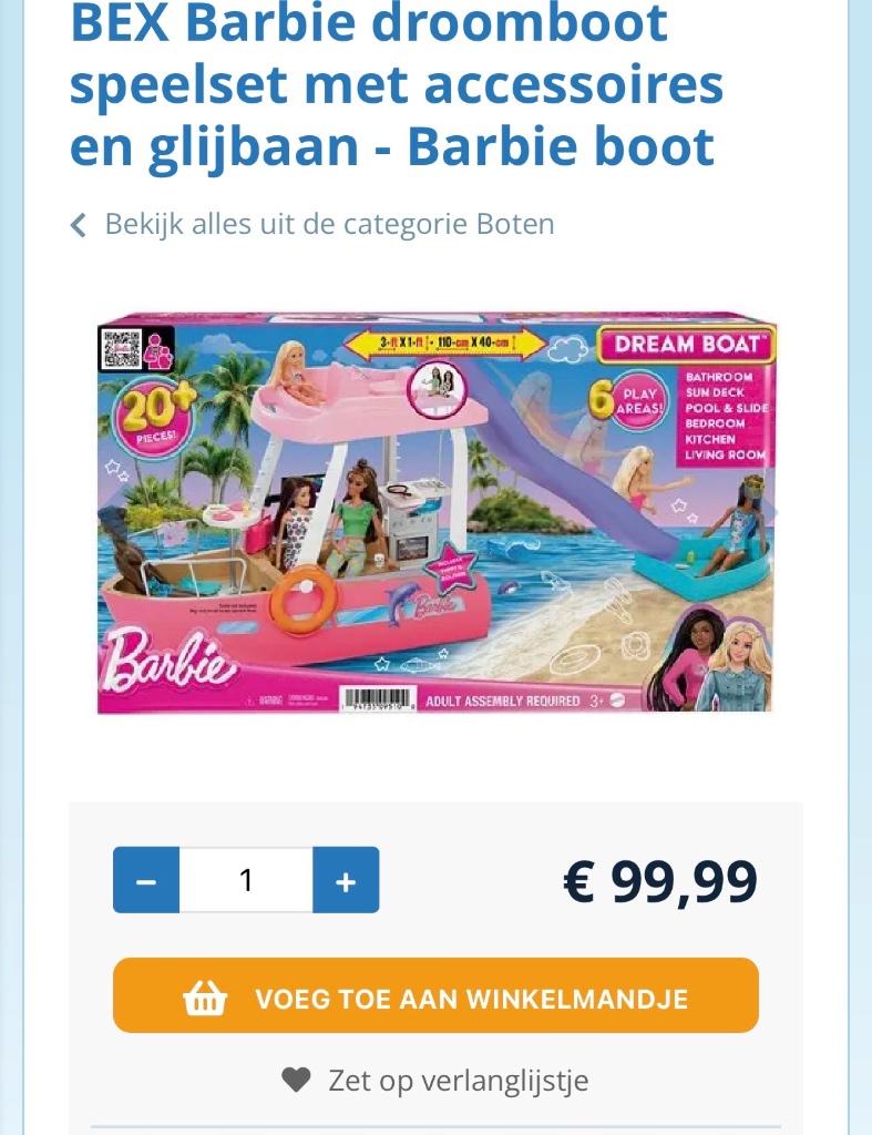 Barbie droomboot, Kinderen en Baby's, Ophalen, Zo goed als nieuw, Barbie