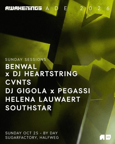 4x Awakenings ADE Sunday Sessions tickets 25 oktober 2026, Tickets en Kaartjes, Drie personen of meer