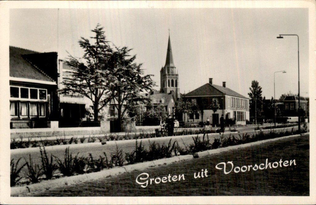 Voorschoten - Kerk - Straatbeeld, Ophalen of Verzenden, 1960 tot 1980, Gelopen, Zuid-Holland